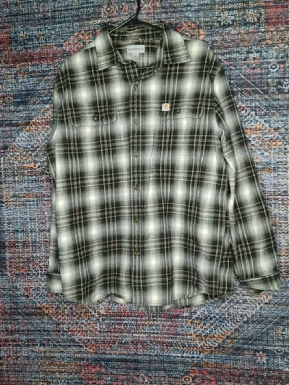 Carhartt mens colorful Original fit plaid flannel work shirt L